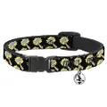 Cat Collar Breakaway Fist Pump Black Yellow 8 to 12 Inches 0.5 Inch Wide