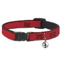 Cat Collar Breakaway Christmas Red 8 to 12 Inches 0.5 Inch Wide