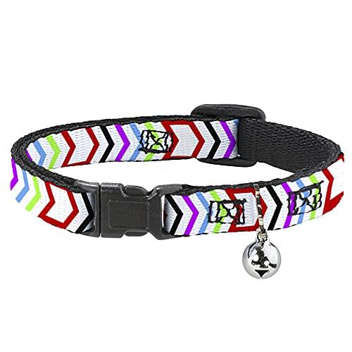 Cat Collar Breakaway Arrows White Multi Color 8 to 12 Inches 0.5 Inch Wide