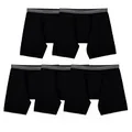 Fruit of the Loom Men's 360 Stretch Boxer Briefs (Quick Dry & Moisture Wicking), Long Leg - Micro Stretch - 5 Pack Black, Large