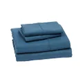 Amazon Basics Lightweight Super Soft Easy Care Microfiber Bed Sheet Set with 36-cm Deep Pockets - King, Dark Teal