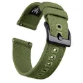 Ritche Canvas Quick Release Watch Band 18mm 20mm 22mm Replacement Watch Straps for Men Women, Mens, Army Green/Black, 22mm