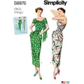 Simplicity S8876 Misses' Plus Vintage Dress and Stole Sewing Pattern, Size 20W-22W-24W-26W-28W