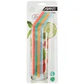 Avanti 14913 Silicone Straws with Cleaning Brush 4 Piece Set, Multicolour