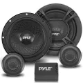 Pyle 2-Way Car Stereo Speaker System - 360W 6.5 Inch Universal Pro Audio Car Speaker OEM Quick Replacement Component Speaker Vehicle Door/Side Panel Mount Compatible w/Crossover Network - PL6150BK