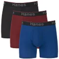 Hanes Total Support Pouch Men's Boxer Brief Underwear, Anti-Chafing, Multi-Pack (Reg Or Long Leg Available), Regular Leg - Blue/Red/Black - 3 Pack, X-Large