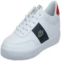 Lacoste Men's Court-Master 0121 1 CMA Sneaker, White/Navy/Red, 7