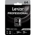Lexar Professional 1066X SDXC SD Card, 64 GB Capacity