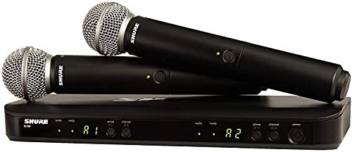 SHURE BLX288/SM58 Dual Channel Wireless Microphone System with (2) SM58 Handheld Vocal Mics (K14 = 614-638 MHz)