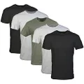 Gildan Men’s Crew T-Shirt, Style G1100, MultiPack, Black/Sport Grey/Military Green (5-pack), Small