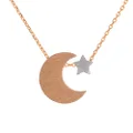 Short Story Necklace Moon and Star