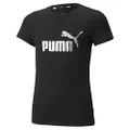 PUMA Girl's Essential + Logo Tee, Black, L