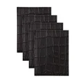 Maxwell & Williams Table Accents Leather Look Alligator Coaster 10x10cm Set of 4 Black