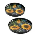 Dasch Design Sunflower Decorative Round Trays Set of 2