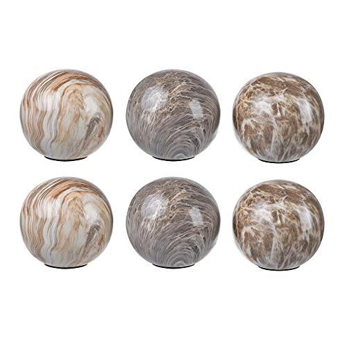Dasch Design Marbleized Balls Set of 6, Brown