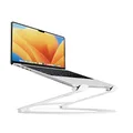 Twelve South Curve Flex | Ergonomic Height & Angle Adjustable Aluminum Laptop/MacBook Stand/Riser, fits 10"-17", Folds Flat for Portability Travel Pouch Included, Matte White
