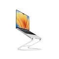 Twelve South Curve Flex | Ergonomic Height & Angle Adjustable Aluminum Laptop/MacBook Stand/Riser, fits 10"-17", Folds Flat for Portability Travel Pouch Included, Matte White