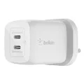 Belkin BoostCharge Pro WCH013auWH Dual PPS 65W USB-C GaN Wall/Laptop Charger, White