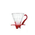 Hario VDG-01R V60 Dripper Transparent Heat-Resistant Glass 01 Red 1-2 Cups