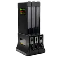 Mind Reader Utensil Dispenser, Silverware Organizer, Plastic Fork Spoon Dispenser, Kitchen, 10.25" L x 10.75" W x 24.5" H, Black