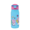 Zak Designs Peppa Pig Kids Water Bottle For School or Travel, 13.5oz Durable, Vacuum Insulated Stainless Steel with Handle and Leak-Proof, Pop-Up Spout Cover (Peppa)