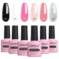AIMEILI Soak Off UV LED Gel Nail Polish Multicolor/Mix Color/Combo Color Set Of 6Pcs X 10Ml - Kit Set 1