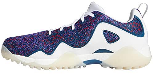 adidas Men's Codechaos 21 Primeblue Spikeless Golf Shoes, Footwear White/Legend Mar/Scarlet, 11.5