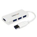 StarTech.com 4 Port USB 3.0 Hub – Built-in Cable – Compact – SuperSpeed – White – USB Splitter – USB Port Expander – USB 3 Hub