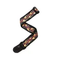 D'Addario Woven Guitar Strap, Red Hot Rod Flame