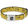 Buckle-Down Seatbelt Buckle Collar, Vivid Banana Bunches Stacked, 9 to 15 Neck Size x 1.0 Inch Width