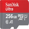 SanDisk 256GB Ultra microSDXC Card + SD Adapter up to 150 MB/s with A1 App Performance, UHS-I, Class 10, U1, Black (SDSQUAC-256G-GN6MA)