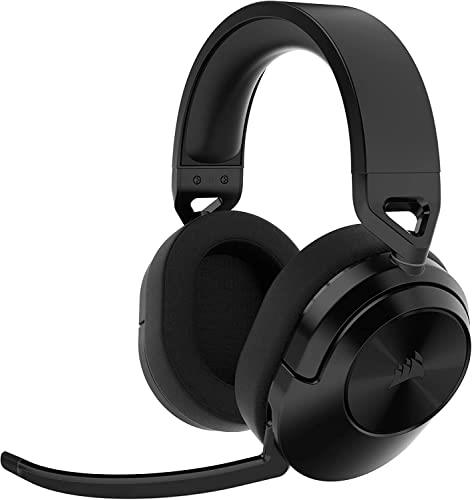 Corsair HS55 Wireless CORE Gaming Headset - Low-Latency 2.4Ghz Wireless, Up to 50ft Bluetooth Range, Lightweight Construction, Tempest 3D AudioTech Support on PS5, Omni-Directional Microphone - Black