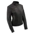 Milwaukee Leather Womens Motorcycle Jacket, Black, X-Large US