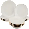 Lenox 890951 French Perle 12-Piece Plate & Bowl Dinnerware Set White