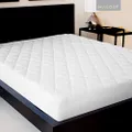 MALOUF Sleep TITE Quilted Mattress Pad with Soft Down Alternative Fill - Hypoallergenic - Twin, White