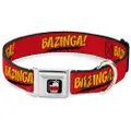 Buckle-Down Seatbelt Buckle Collar, Bazinga! Red/Gold/Black, 16 to 23 Neck Size x 1.5 Inch Width