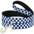 Buckle-Down Dog Leash, Checker Blue/White, 6 Feet Length x 1.0 Inch Wide