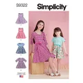 Simplicity S9322 Children's & Girl's Sewing Pattern Pullover Dresses, Size 7-8-9-10-12-14