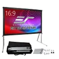 Elite Screens Yard Master 2, 90 inch Outdoor Projector Screen with Stand 16:9, 8K 4K Ultra HD 3D Fast Folding Portable Movie Theater Cinema 90" Indoor Foldable Easy Snap Projection Screen, OMS90H2