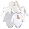 Hudson Baby Unisex Baby Cotton Long-sleeve Bodysuits, Bear, 3-6 Months US