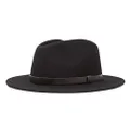 Brixton Men's Messer Medium Brim Felt Fedora Hat, black/black, X-Large