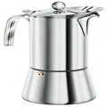 Euroline Stovetop Espresso Coffee Maker, 10 Cup Capacity, Silver 3952