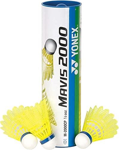 Yonex Mavis 2000 Nylon Badminton Shuttlecocks (Yellow, Medium Speed) | Durable Performance | Tournament