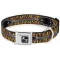 Buckle-Down Seatbelt Buckle Dog Collar - Tiger Eyes - 1" Wide - Fits 9-15" Neck - Small
