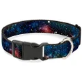Buckle-Down 6-9" Space Dust Collage Plastic Clip Collar, Narrow Small