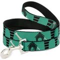 Buckle-Down DL-W30466 Dog House and Bone Turquoise/Brown Dog Leash, 4'