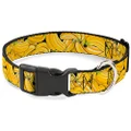 Buckle-Down 18-32" Vivid Banana Bunches Stacked Plastic Clip Collar, Wide Large