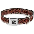 Buckle-Down Seatbelt Buckle Dog Collar - Tiger - 1" Wide - Fits 9-15" Neck - Small