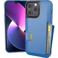 Smartish iPhone 14 Pro Max Wallet Case - Wallet Slayer Vol. 1 [Slim + Protective] Credit Card Holder - Drop Tested Hidden Card Slot Cover Compatible with Apple iPhone 14 Pro Max - Blues on The Green