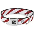 Buckle-Down Seatbelt Buckle Dog Collar - Candy Cane - 1" Wide - Fits 9-15" Neck - Small